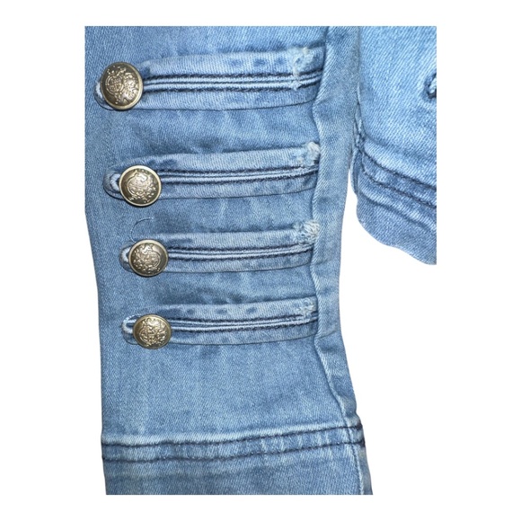 Free People Fitted Military Denim Jacket S - Picture 3 of 8